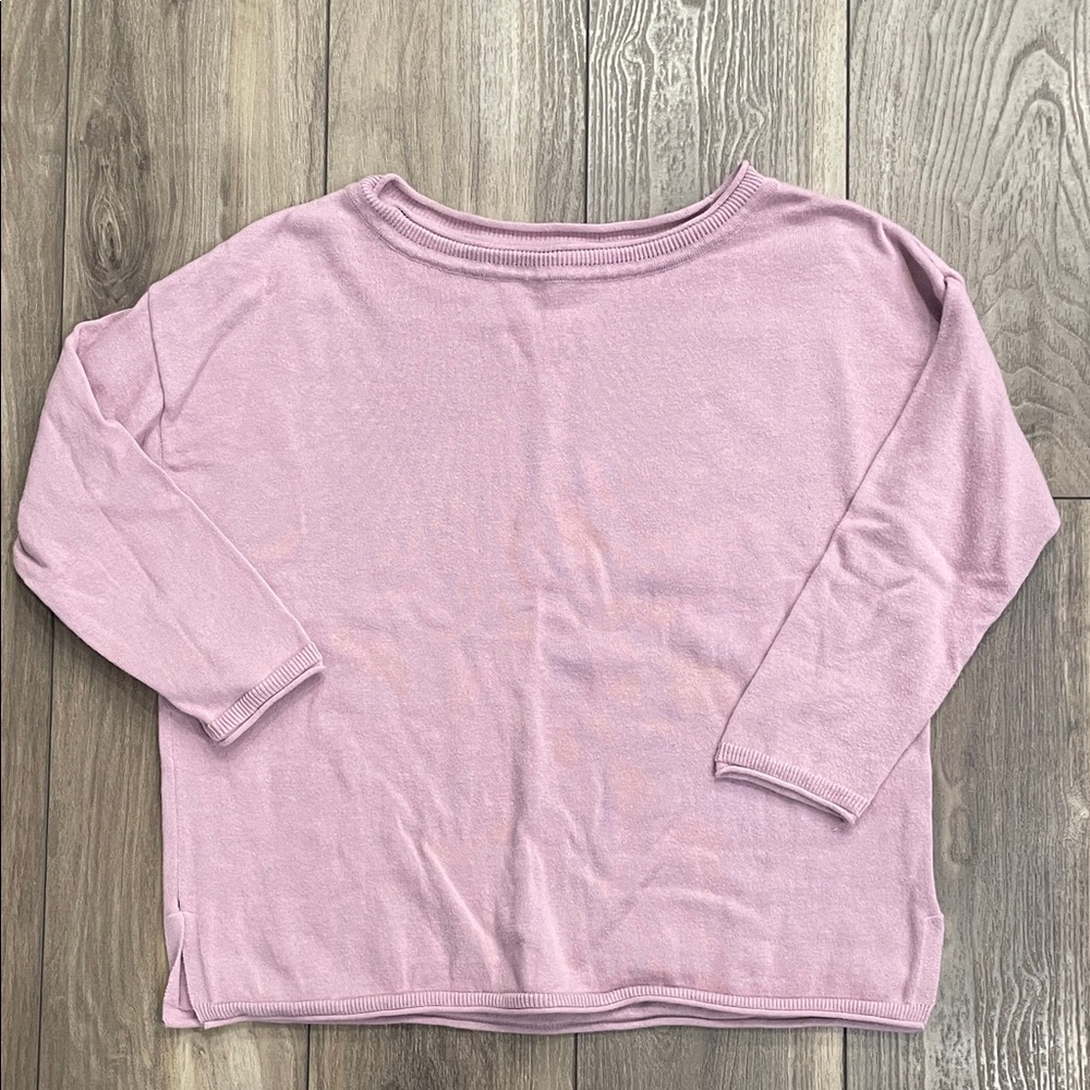 Pact Women's Fine Knit Light Purple Boat Neck Sweater